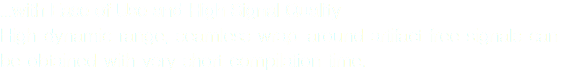 ...with Ease of Use and High Signal Quality
High dynamic range, seamless wrap-around artifact free signals can be obtained with very short compilation time.